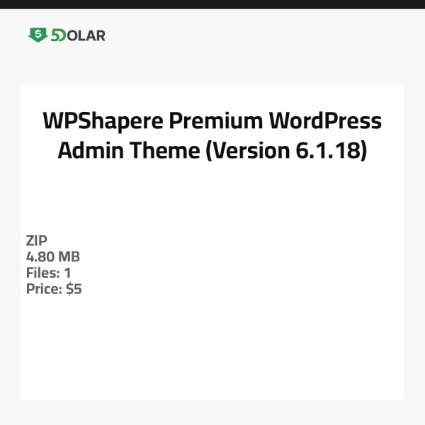 WPShapere - ثيم ووردبريس إداري متميز (الإصدار 6.1.18)