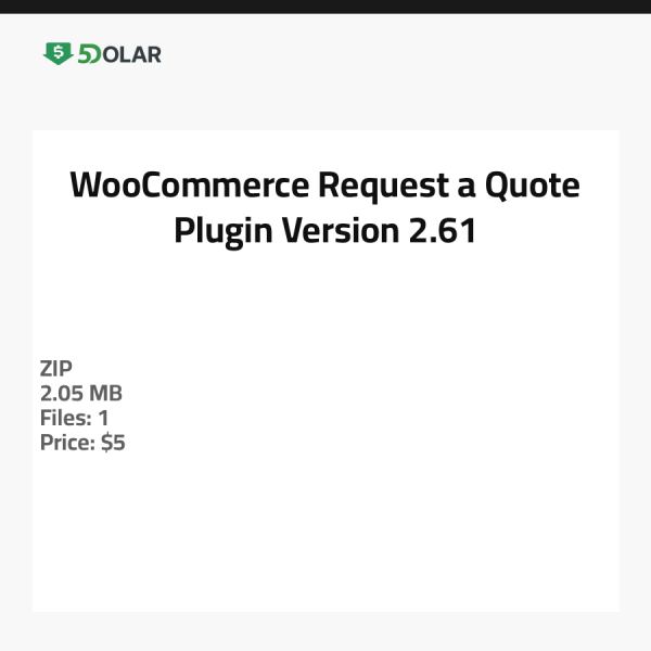 ملحق طلب عرض أسعار WooCommerce - الإصدار 2.61