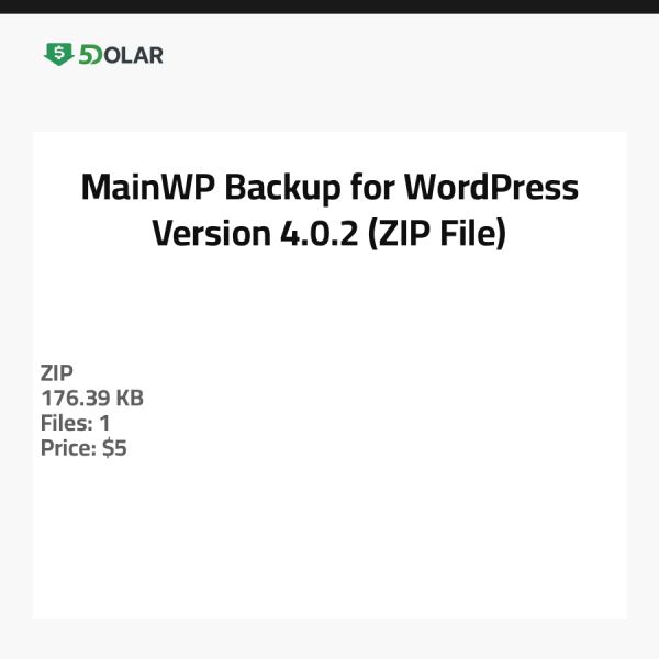 MainWP Backup لـ WordPress - الإصدار 4.0.2 (ملف ZIP)