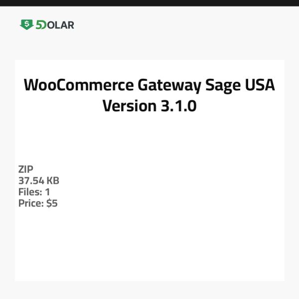 بوابة WooCommerce Sage USA - الإصدار 3.1.0