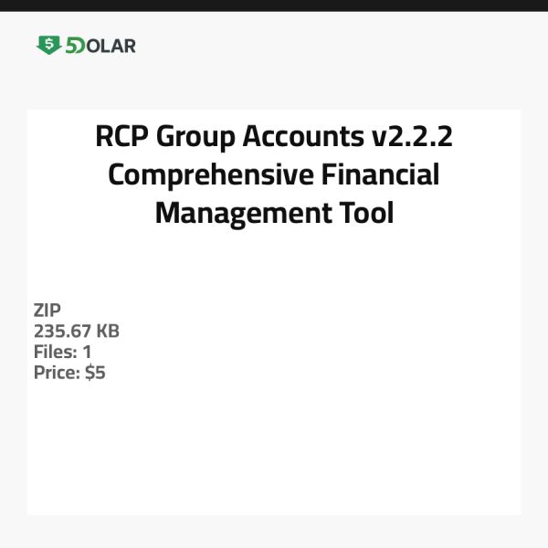 حسابات مجموعة RCP v2.2.2 - أداة شاملة لإدارة المالية