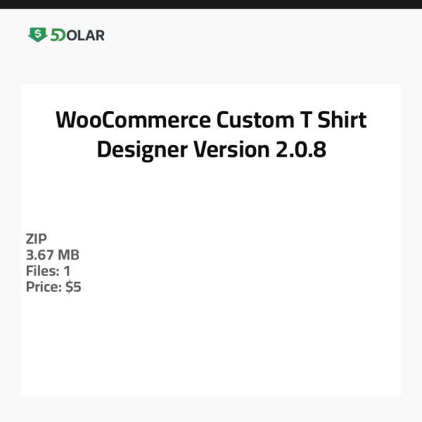 WooCommerce Custom T-Shirt Designer - Version 2.0.8