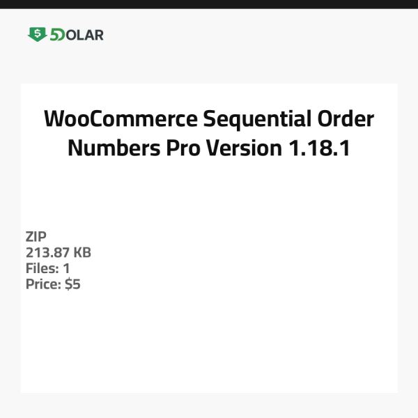 WooCommerce Sequential Order Numbers Pro - الإصدار 1.18.1