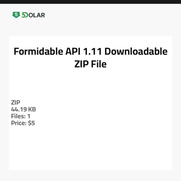 واجهة برمجة التطبيقات Formidable 1.11 - ملف ZIP قابل للتنزيل