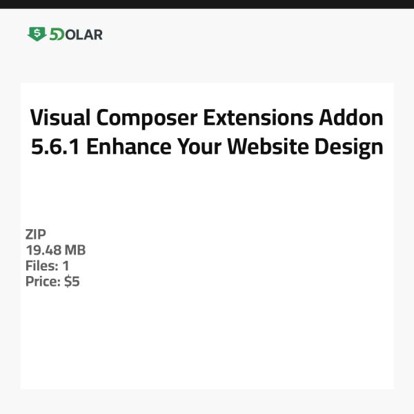 Visual Composer Extensions Addon 5.6.1 - Verbessern Sie das Design Ihrer Website