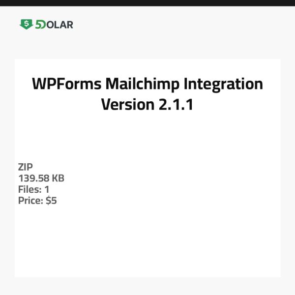 WPForms Mailchimp Integration - Version 2.1.1