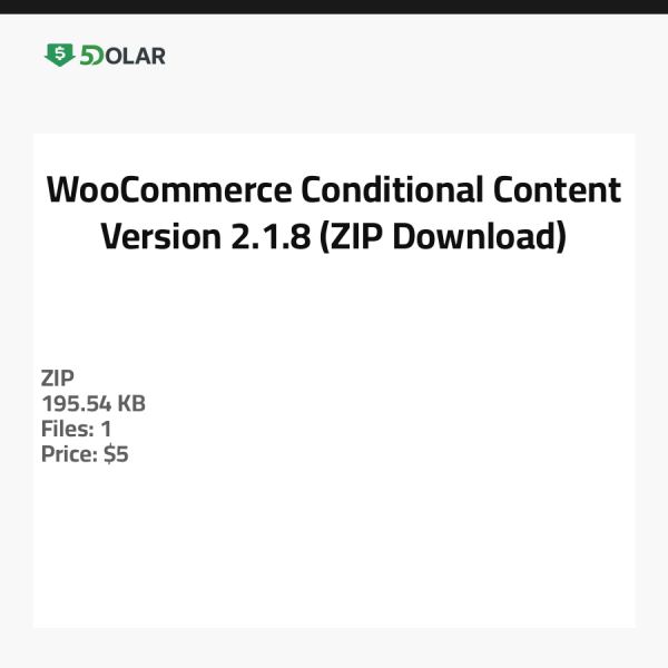 محتوى WooCommerce الشرطي - الإصدار 2.1.8 (تنزيل ZIP)
