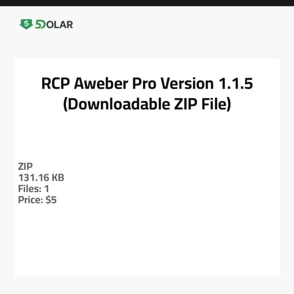 RCP Aweber Pro - النسخة 1.1.5 (ملف ZIP قابل للتنزيل)