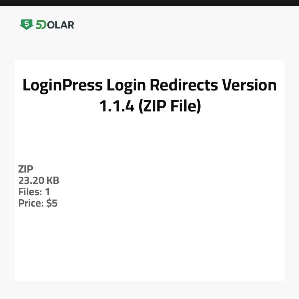 إعادة توجيه تسجيل الدخول في LoginPress - الإصدار 1.1.4 (ملف ZIP)