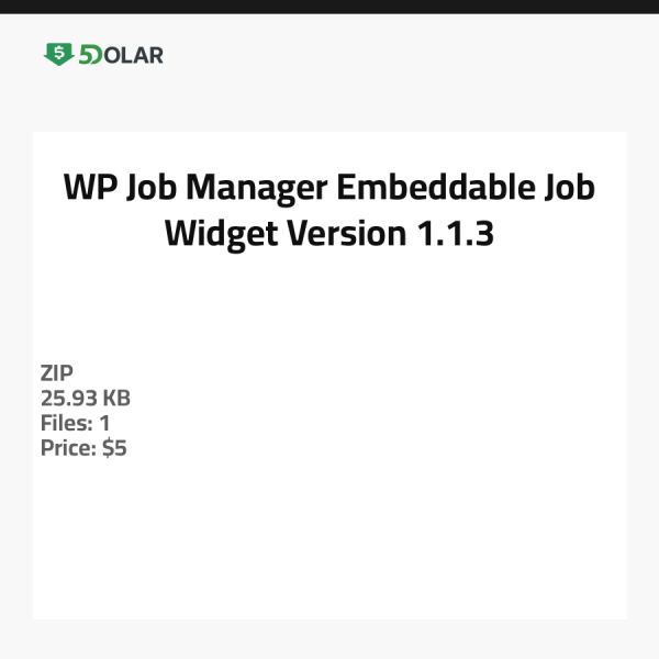 ويدجت الوظائف القابل للتضمين من WP Job Manager - الإصدار 1.1.3