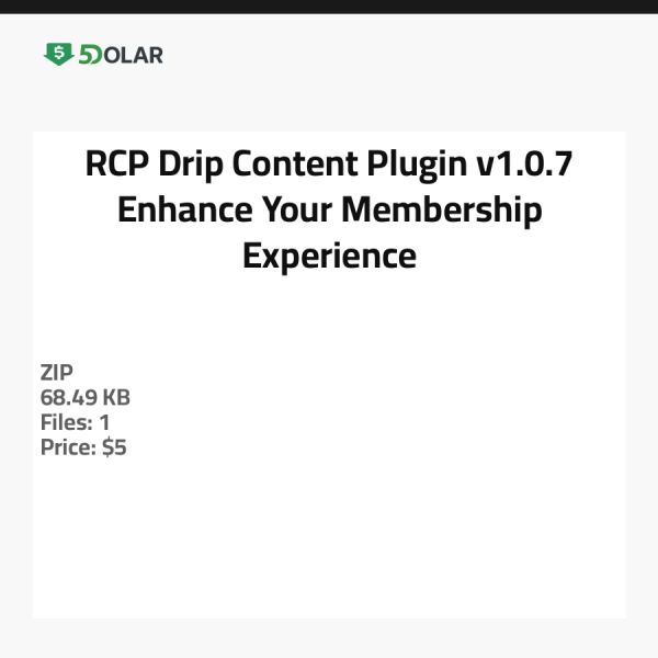 RCP Drip Content Plugin v1.0.7 - عزز تجربتك في العضوية
