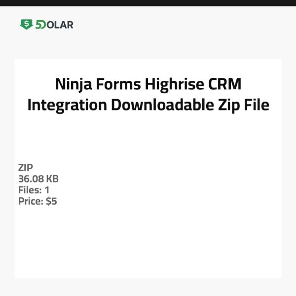 تكامل Ninja Forms مع Highrise CRM - ملف مضغوط قابل للتنزيل