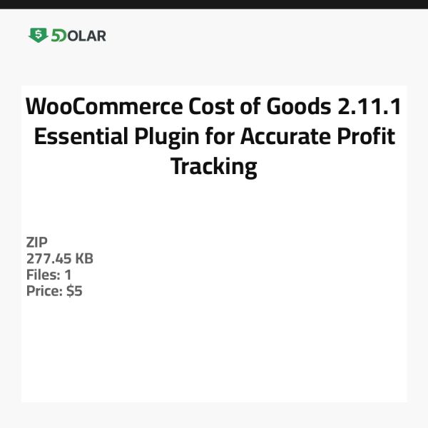 WooCommerce Cost of Goods 2.11.1 - الإضافة الأساسية لتتبع الأرباح بدقة