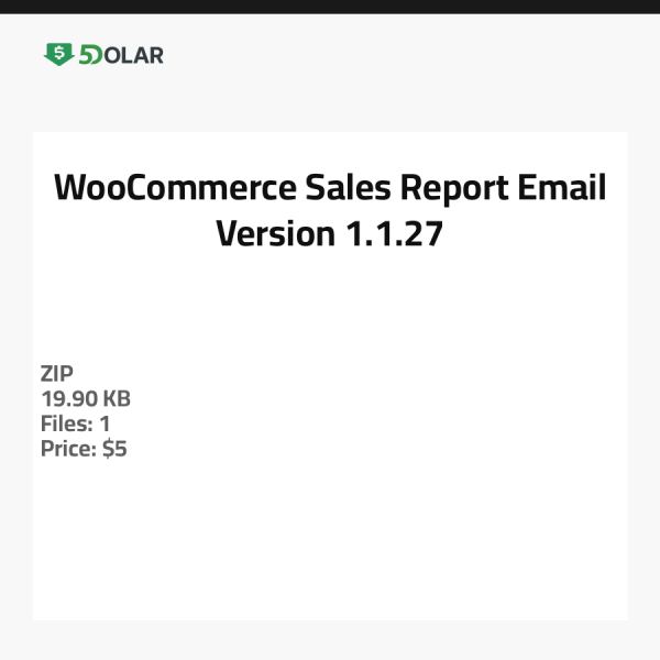 تقرير مبيعات WooCommerce عبر البريد الإلكتروني - الإصدار 1.1.27