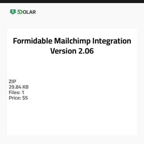 Formidable Mailchimp Integration - Version 2.06