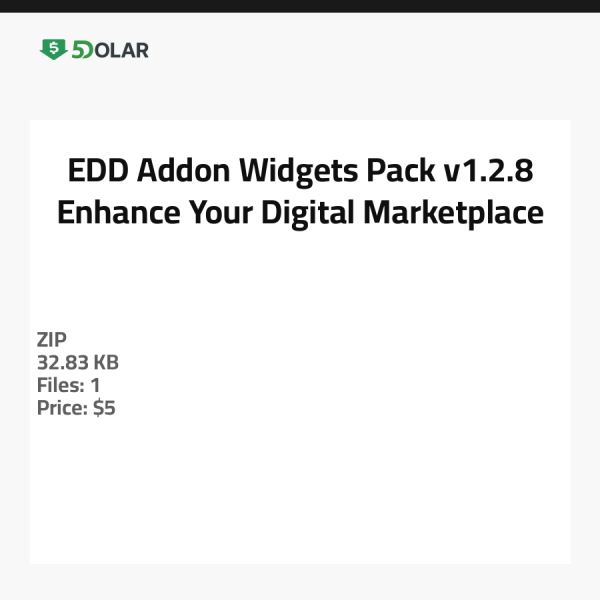 EDD Addon Widgets Pack v1.2.8 - Verbessern Sie Ihren digitalen Marktplatz