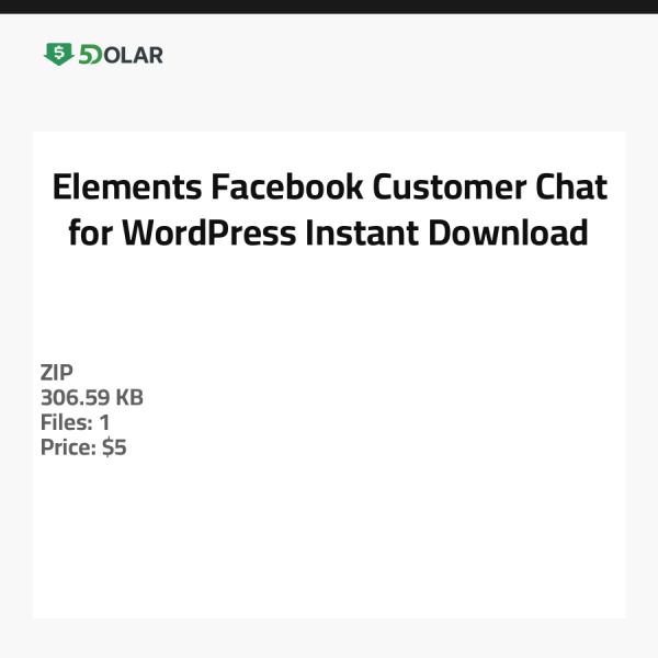 Elements Facebook Customer Chat für WordPress - Sofortiger Download
