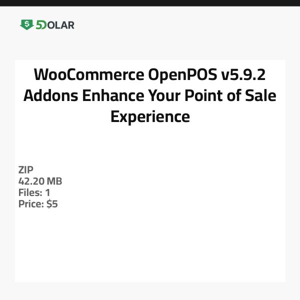 WooCommerce OpenPOS v5.9.2 إضافات - عزز تجربة نقطة البيع الخاصة بك