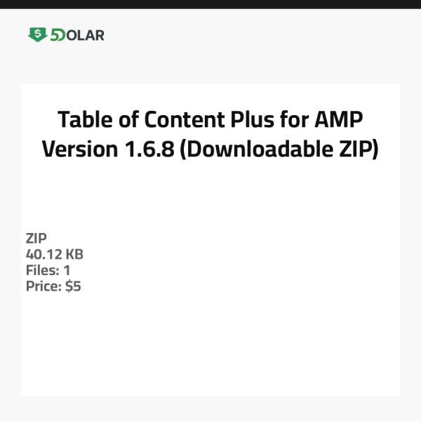جدول المحتويات بلس لـ AMP - الإصدار 1.6.8 (ملف ZIP قابل للتنزيل)