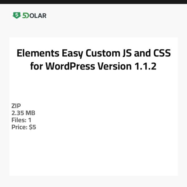 عناصر JS و CSS مخصصة سهلة لـ WordPress - الإصدار 1.1.2