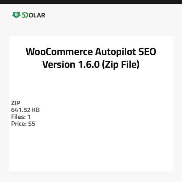 WooCommerce Autopilot SEO - الإصدار 1.6.0 (ملف مضغوط)