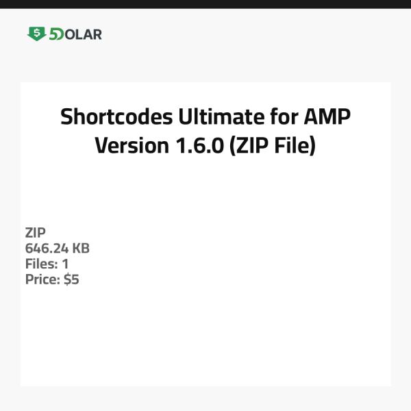 Shortcodes Ultimate for AMP - الإصدار 1.6.0 (ملف ZIP)