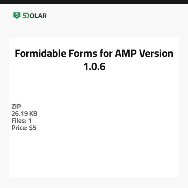 نماذج Formidable لـ AMP - الإصدار 1.0.6