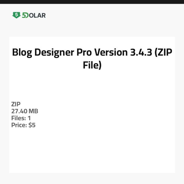 Blog Designer Pro - Version 3.4.3 (ZIP-Datei)