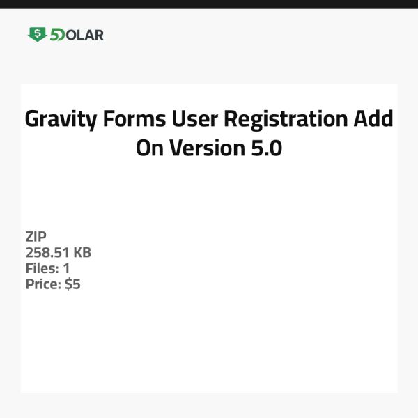 Gravity Forms Benutzerregistrierungs-Add-On - Version 5.0