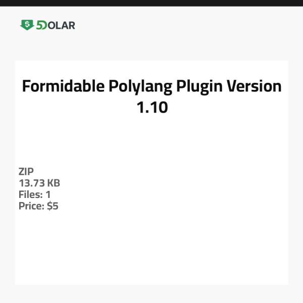 Formidable Polylang Plugin - Version 1.10