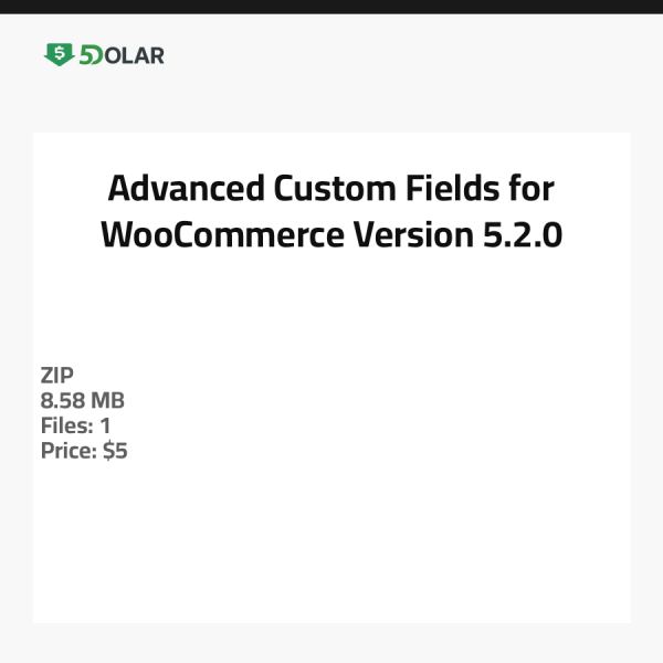 حقول مخصصة متقدمة لـ WooCommerce - الإصدار 5.2.0