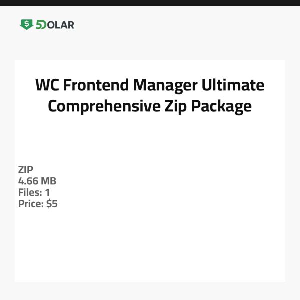 WC Frontend Manager Ultimate - Umfassendes Zip-Paket