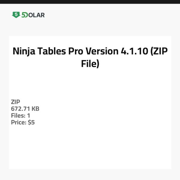 نinja Tables Pro - الإصدار 4.1.10 (ملف ZIP)