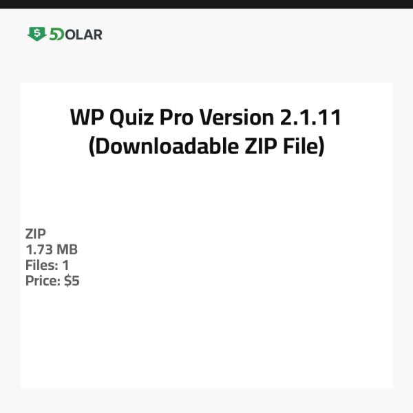 WP Quiz Pro - الإصدار 2.1.11 (ملف ZIP قابل للتنزيل)