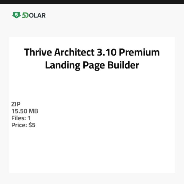 Thrive Architect 3.10 - منشئ صفحات الهبوط المتميز