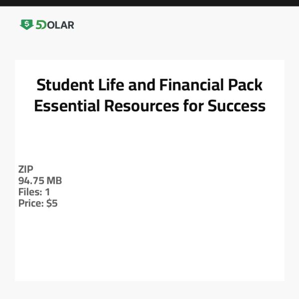 حزمة حياة الطالب والمالية - الموارد الأساسية للنجاح