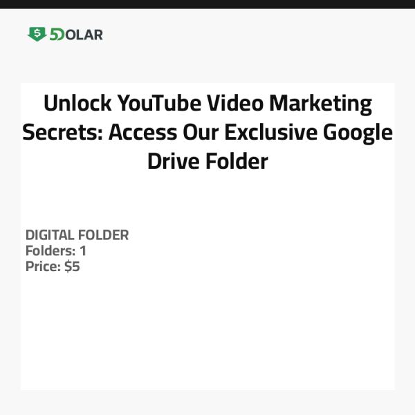 Entdecken Sie die Geheimnisse des YouTube-Video-Marketings: Greifen Sie auf unseren exklusiven Google Drive-Ordner zu