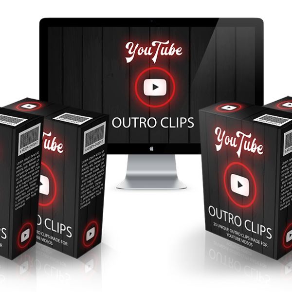 YouTube Outro Clips Zugang - 32 MP4 & JPG Dateien