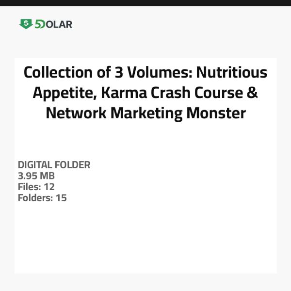 Sammlung von 3 Bänden: Nahrhafter Appetit, Karma Crash Kurs & Netzwerk Marketing Monster