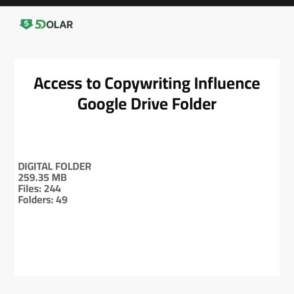 Zugang zum Copywriting Influence Google Drive Ordner