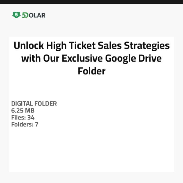 افتح استراتيجيات المبيعات عالية القيمة مع مجلد Google Drive الحصري لدينا