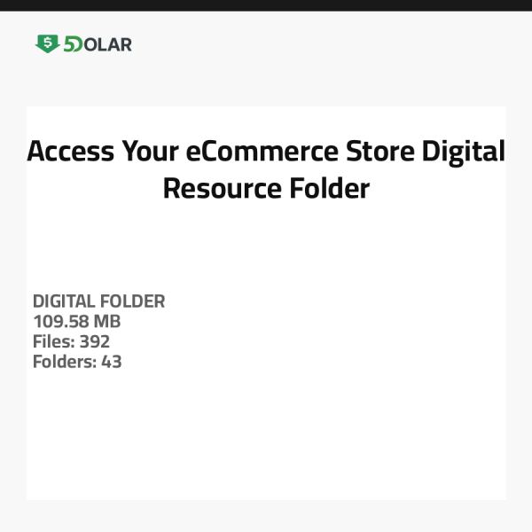 الوصول إلى مجلد الموارد الرقمية لمتجر التجارة الإلكترونية الخاص بك