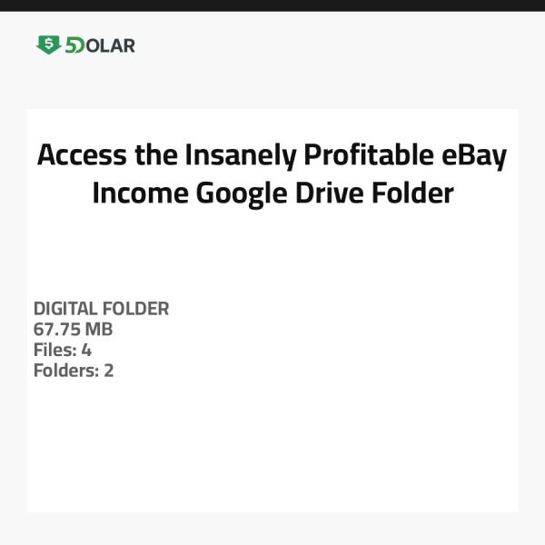 Access the Insanely Profitable eBay Income Google Drive Folder