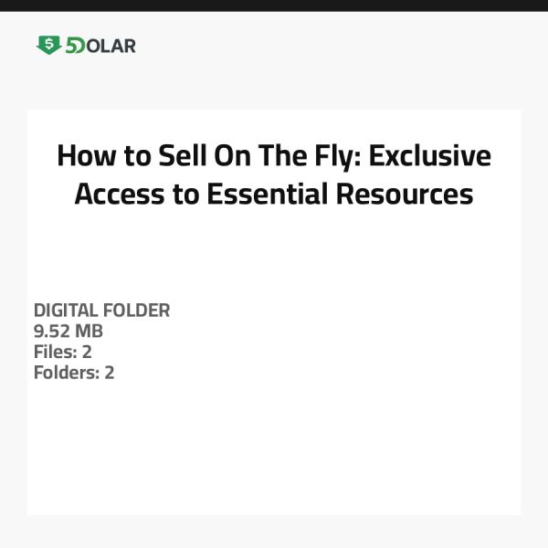 How to Sell On The Fly: Exclusive Access to Essential Resources