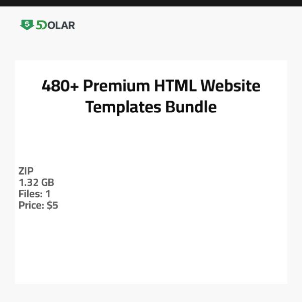 480+ Premium HTML Website Templates Bundle
