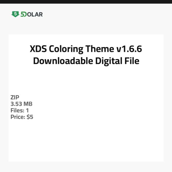 XDS Coloring Theme v1.6.6 - Downloadable Digital File