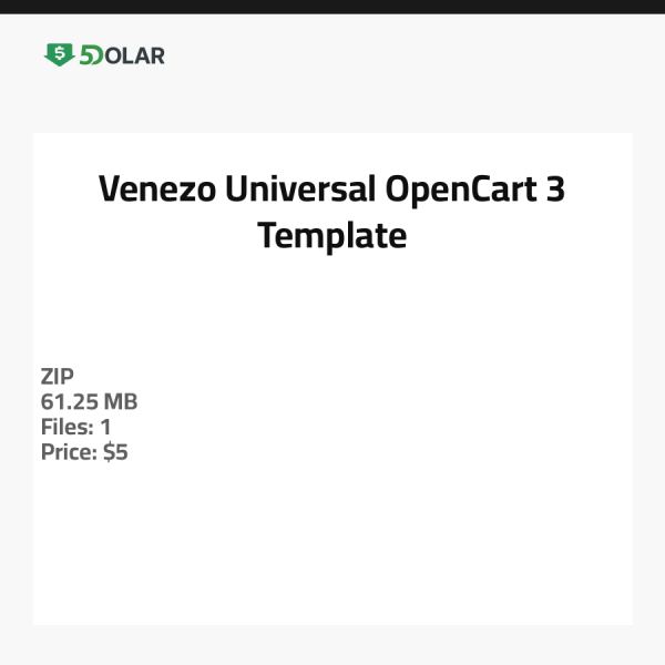 Venezo - Universal OpenCart 3 Template