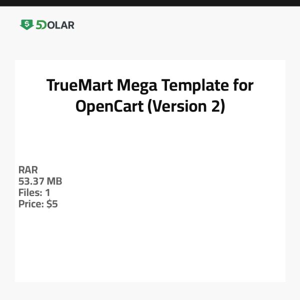 TrueMart - Mega Template for OpenCart (Version 2)