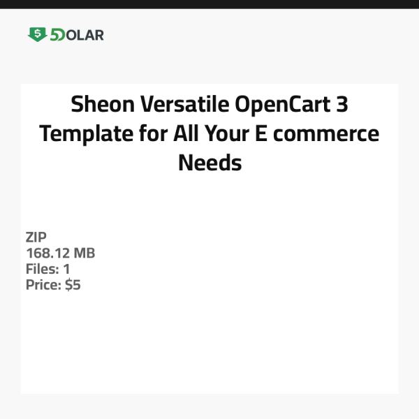 Sheon - Versatile OpenCart 3 Template for All Your E-commerce Needs