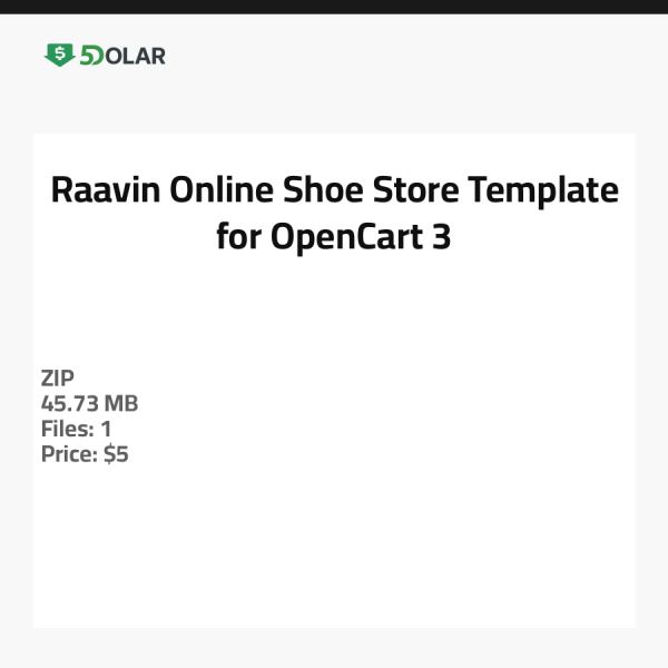 Raavin - Online Shoe Store Template for OpenCart 3